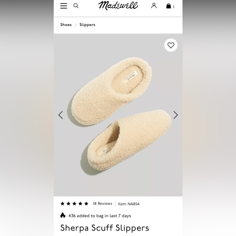 Madewell Sherpa Slippers NWT Size 5